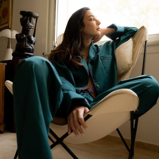 LE DYNAMIQUE - Pyjama en satin de coton bio, pour un look énergique et moderne