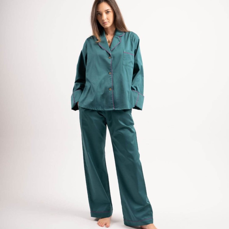 LE DYNAMIQUE - Pyjama en satin de coton bio, pour un look énergique et moderne