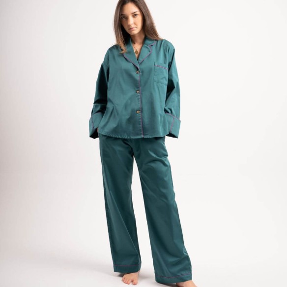 LE DYNAMIQUE - Pyjama en satin de coton bio, pour un look énergique et moderne