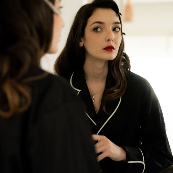 LE FESTIF - Pyjama en satin de coton bio, pour des soirées chic et décontractées